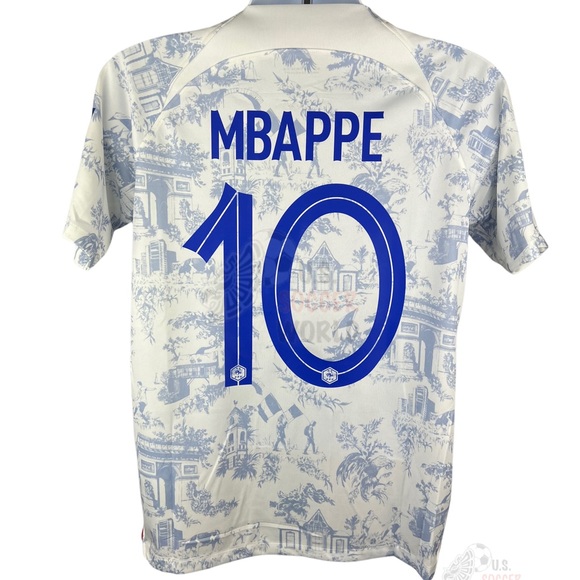 ⚽️ New World Cup QATAR 2022 FRANCE Mbappé #10 AWAY Mens Soccer Jersey ⚽️ - Picture 3 of 8